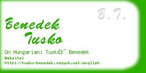 benedek tusko business card